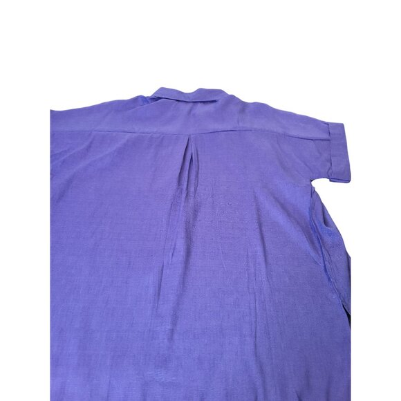 Women's Purple Button-Up Short Sleeve Shirt Lightweight Casual Wear XL - Picture 6 of 7